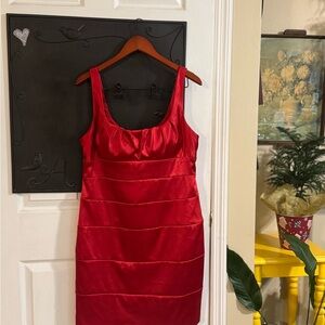 Bisou Bisou Vibrant Red Mini Dress, 2010s Bodycon Bandaid Style Dress